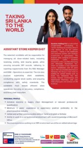 Assistant Store Keeper Sunshine Holdings Plc