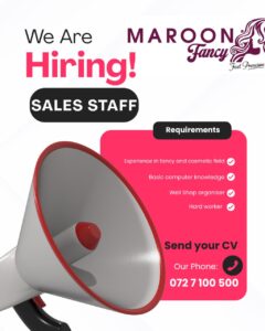 We Are Hiring Sales Staff - Maroon Fancy Kattankudy