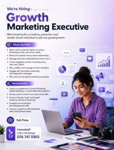 We Re Hiring - Growth Marketing Executive At Kattankudy