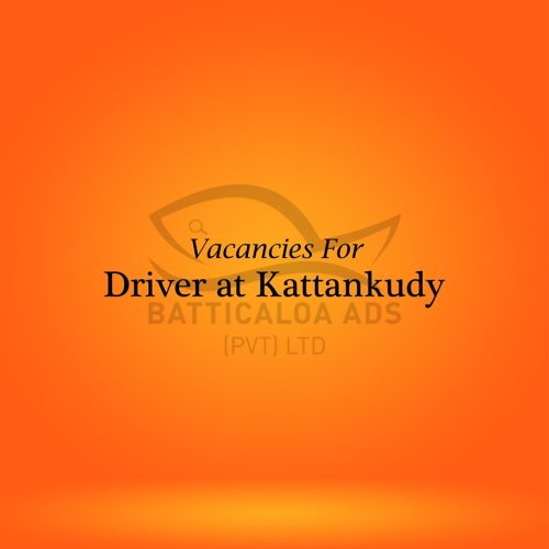 Vacancies For Driver - Kattankudy