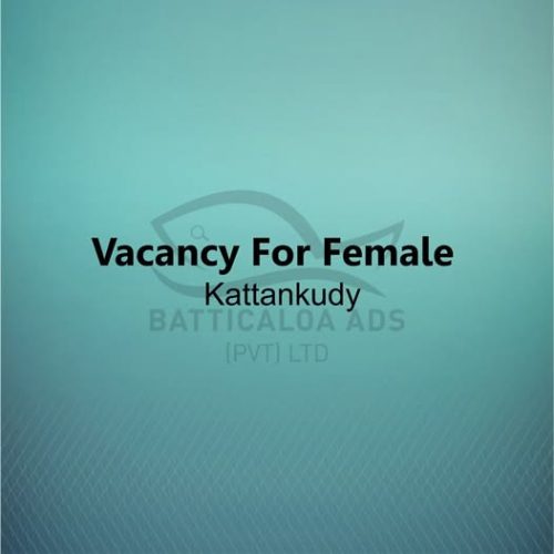 Vacancy Available For Female in Kattankudy