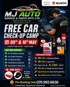 Free Check Up Campaign Mj Auto Service & Parts Oddamavadi