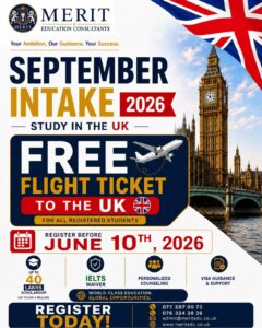Uk September Intake - Merit Education Consultants